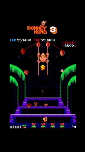 Donkey Kong 3 – 36 Classic Arcade Gameplay#shorts