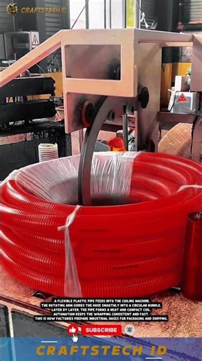 Automatic Flexible Pipe Coiling Machine | Industrial Hose Production #industrialmachine