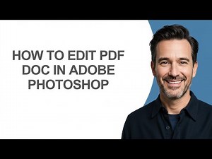 How to Edit Pdf Doc In Adobe Photoshop - KevinHowTo