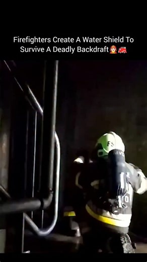Grit on Instagram: "What you’re seeing here is a critical firefighter safety technique used to prevent a deadly backdraft. A backdraft happens when a fire burns inside a sealed room and slowly consumes most of the available oxygen. The flames may appear to weaken, but inside, superheated gases and unburned fuel are still building intense pressure and heat. When a door opens, a window shatters, or a wall collapses, fresh oxygen rushes into that oxygen-starved environment. In seconds, the trapped 
