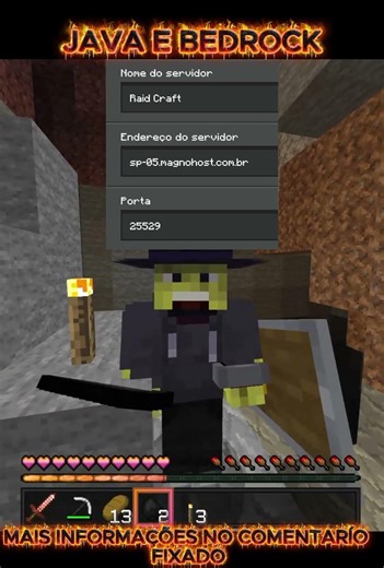 Servidor de minecraft semi-anarquia Bedrock e Java Raid Craft🎮 #servidordeminecraft