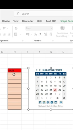 Excel date picker | Don't type date manually | #shorts #shortsvideo