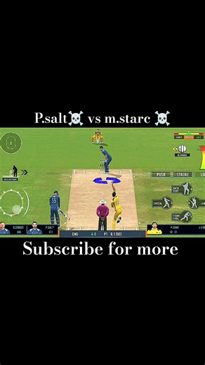 P.SALT☠️ VS M.STARC☠️ REAL CRICKET 24 #shorts