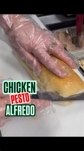 CHICKEN PESTO ALFREDO 🤌 this week’s sub of the week 4/28/25 - 5/4/25 only at Rubino’s in Irondequoit We’re layering tender chicken, creamy Alfredo, zesty pesto, and sweet roasted red peppers for a flavor combo that’s seriously tasty. One bite and you’ll be saying, “Al-fredo where have you been all my life?#sandwichlover #alfredosauce #pestosauce | Rubino's Italian Food - Main Store