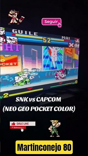 Snk vs Capcom Neo geo pocket color #snkvscapcom #fightinggame #neogeopocketcolor #guile #maishiranui