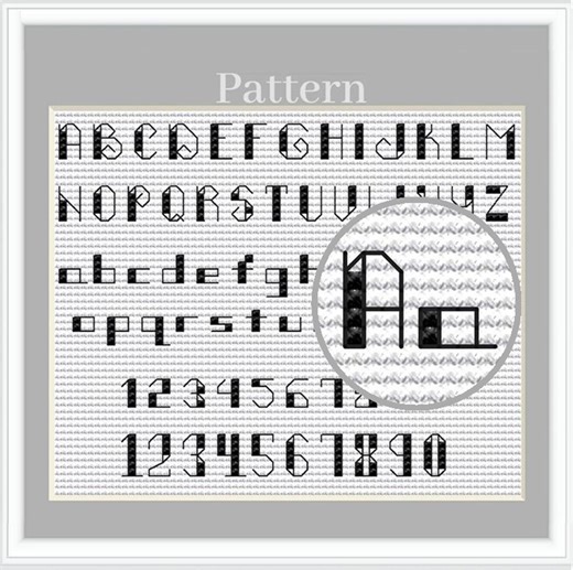 Backstitch Alphabet Cross Stitch Pattern With Small Letters and Numbers - Etsy Canada