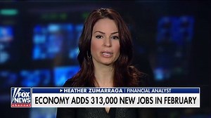 "313,000 jobs were added. And that is a big deal. And what's a bigger deal is that 800,000 people came back into the labor market." On "Fox & Friends," financial analyst Heather Zumarraga praised President Donald J. Trump's economic policies. fxn.ws/2HpjLuZ | Fox News