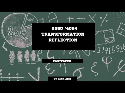 REFLECTION IN TRANSFORMATION - O LEVEL AND IGCSE. MATHEMATICS.