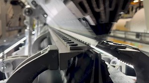 The work of the mechanical parts of the knitting machine