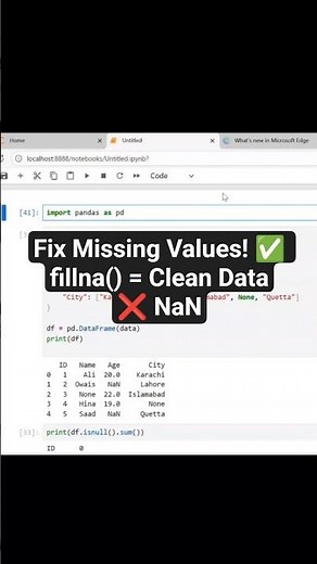 How to Fix Missing Values in Pandas 🔥 | Python fillna() Explained #shorts