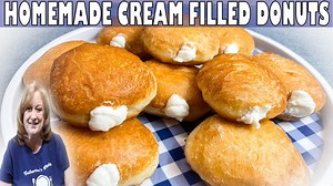 9.8K views · 1.1K reactions | Check out my delicious fluffy HOMEMADE CREAM FILLED DONUTS. The Cream Filling Recipe comes from one of my fans, Helen. See recipe here: https://catherinesplates.com/cream-filled-donuts-homemade/ | Catherine's Plates | Facebook