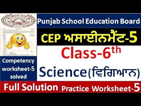Class 6th Science CEP Assignment-5 fully solved 6th class CEP Assignment-5 Science #pseb​ #class6​