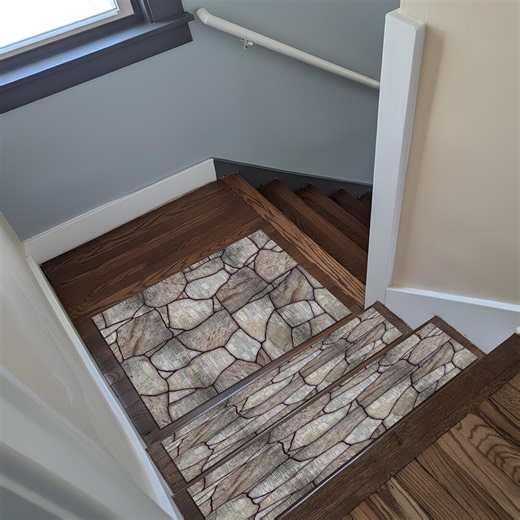 Cobblestone Pattern Stair Rugs, Earth Tone Stone Path Carpet, Bohemian Cotton Chenille - Etsy Canada