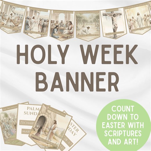 Holy Week Banner - Printable Countdown to Easter Advent Calendar LDS Mormon Decor Home Church Handout Primary Relief Society Easy Display - Etsy