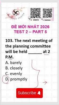 MẸO GIẢI NHANH, CHÍNH XÁC TOEIC TEST 1 PART 5 MỚI NHẤT 2026 - SOL SOL #toeic #giaide #toeicpart5