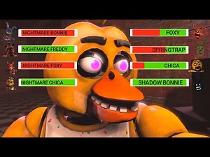 [SFM FNaF] Top 5 NIGHTMARE VR vs Fights WITH Healthbars