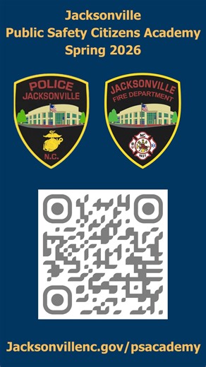 Have you ever wondered about police or fire operations in Jacksonville? Sign up for our Spring Citizens Academy today and secure your spot in an exciting, hands-on 8 week course that gives you an insider view into our operations. Speak with Officers in specialized units, get your hands on some fire equipment, and get answers to public safety questions. Visit jacksonvillenc.gov/psacademy to learn more and secure that spot. We are looking forward to another great academy starting end of March! | J