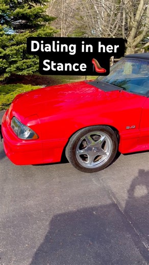 P3. Dialing in Her Stance 👠 Foxbody Mustang GT Convertible #fordmustang #foxbody #mustang #ford #car