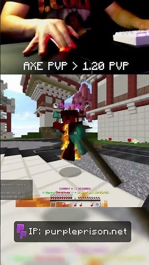 Axe PvP stays on top! IP: purpleprison.net #minecraft #pvp #gaming