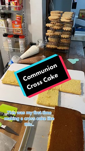 First Communion Cake Decorating Tutorial | Cross Cake with Flowers