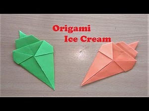Origami Ice Cream Cone Tutorial - Making Origami Paper Ice Cream Cone