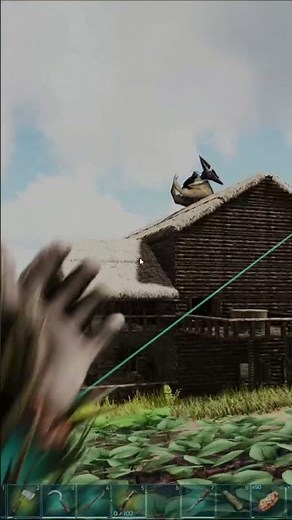 Ark Survival Evolved - How To Craft A Sloped Thatch Roof #shorts #ark