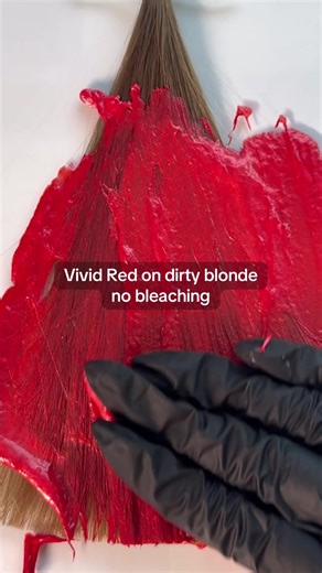 Vivid Red Hair Color for Dirty Blonde