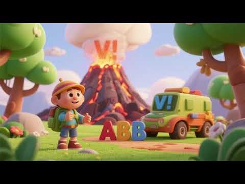 V is for Volcano Adventure ABC | Nursery Rhymes & Kids Songs