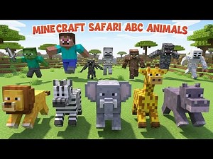 Minecraft Safari ABC Animals! Learn Alphabet with Funny Square Safari Creatures | Little Puppy Learn