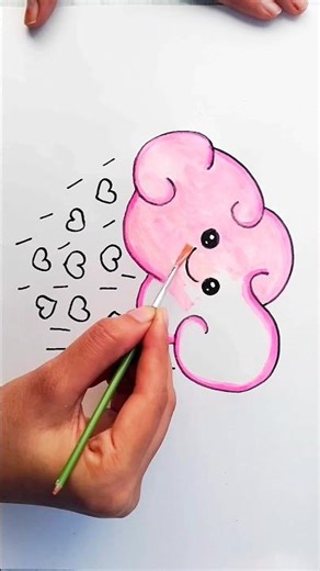 Cute Cloud Painting ☁️ | Easy Drawing for Beginners | Satisfying Art #Shorts #art