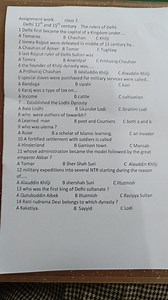 Assignment Work: Class 7Delhi 12th and 15th century - The rule... | Filo