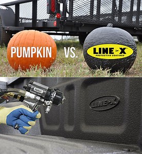 Line-X Coating Makes Nearly Anything Indestructible, Including Pumpkins