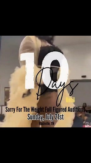 10 DAYS until Sorry For The Weight 2024 Auditions Featured Model: Jade Banks If you're interested in being a plus model for Sorry For The Weight 2024, come out to audition on Sun, July 21st 2pm-5pm CST (You may arrive anytime between 2pm-5pm). MEN AND WOMEN - AGES 18 AND UP We ARE NOT accepting Virtual Submissions EXPERIENCE is not required, however CONFIDENCE IS A MUST‼️ Show will take place Sun, Oct 26th AND 27th in Nashville, TN. Mark your calendar. More details to come. $39 Model Registratio