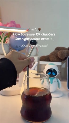 ⋆.𐙚 ̊ vidzy ⊹ ࣪ ˖ Studygram on Instagram: "HOW TO REVISE 10+ CHAPTERS ONE NIGHT BEFORE EXAM 6:00–6:30 PM — Chapter Mapping List all chapters Mark ⭐ important, 🍵medium, ❌ low priority 6:30–8:00 PM — High-weight chapters (Top 3) Read headings + bold terms Make 3–5 bullet points per answer Write definitions + diagrams only 8:00–8:20 PM — Dinner break 8:20–10:20 PM — Medium chapters (4 chapters) 25 mins each Read summary Note 2–3 key concepts Skip long paragraphs 10:20–10:30 PM — Short break 10:30