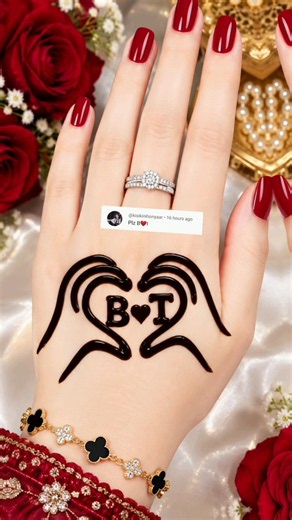 B❤️T Heart Mehndi Design | Beautiful Love Mehndi | Simple Heart Design