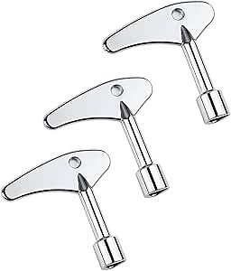 Triangle Spanner Keys, Elevator Door Key, Triangle Cabinet Spanner Key for Gas Electric Lift Door Lock, Silver, 3-Pack