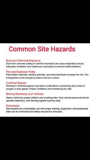 Common Site Hazards #ConstructionSafety #SiteHazards #SafetyFirst #CivilEngineering #ConstructionWork #WorkerSafety | Civil Engineers Help