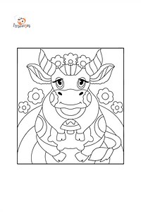 Antistress Cow coloring page ♥ Online and Print for Free!