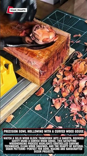 Precision Bowl Hollowing with a Curved Wood Gouge #woodworking #carpentry #satisfying #wood