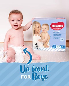 With tailor-made absorbency, Huggies Ultra Dry nappies provide leakage protection up front for boys and lower down for girls where they need it most. 😊 With up to 12hrs leakage protection, you (and bub!) can rest easy right through the night. 💙💗 Want to know more? Visit our website for more information: https://www.huggies.com.au/nappies/huggies-nappies/ultra-dry | Huggies