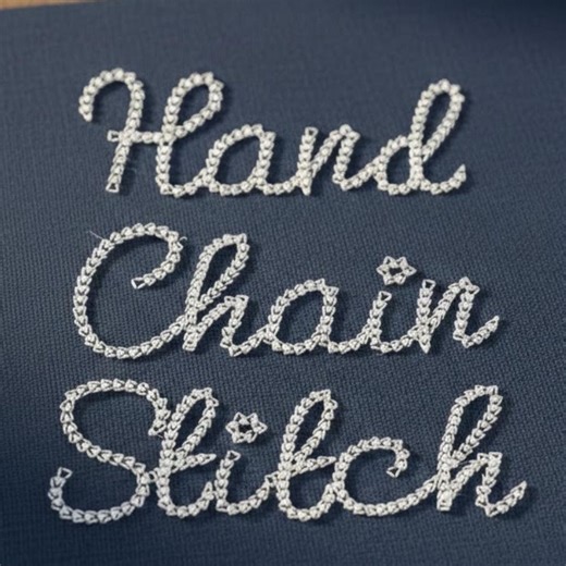 Hand Stitch Chain Embroidery Font | Script Alphabet With Handmade Look | 6 Sizes | 11 Machine Formats   BX Font | Instant Download - Etsy