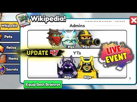 🔴 LIVE – Update 47 is Here! New Secrets & Event Hunt | Brainrot Evolution