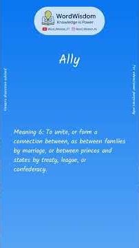 What does "Ally" mean? | English vocabulary shorts | #ally #wordwisdom