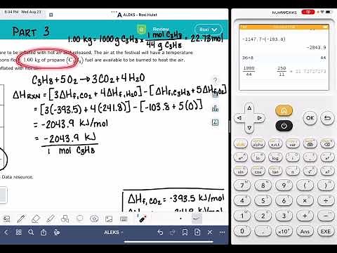 ALEKS: Solving combustion thermochemistry problems
