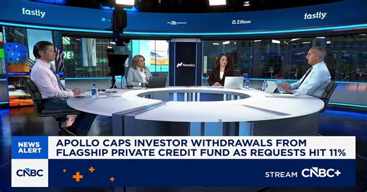 Apollo caps investor withdrawals from flagship private credit fund as requests hit 11%