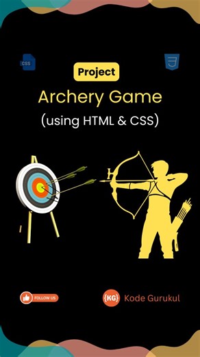 kodegurukul on Instagram: "🌊 Here is very beautiful and attractive Archery Game made using HTML and CSS. 💡 This game has 10 turns and collective score is shown after 10 turns. 👉👉Code: Comment "great" I will send the code in DM. . . 🔥🔥Please comment 'Python' for free Python course with Notes🔥🔥 . . Follow ❤️@kodegurukul❤️ for more interesting videos like this. . . #archerygame #cssproject @htmlproject #project #login #loginform #html5 #htmlcoding #htmltutorial #javascript #coders #css #lea