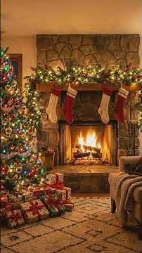 Cozy Christmas Fireplace & Tree 🎄✨ Relaxing Holiday Loop #shorts #christmas #fireplace