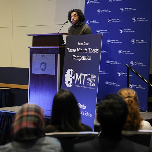 Three Minute Thesis - J. Jeffrey and Ann Marie Fox Graduate School at Penn State