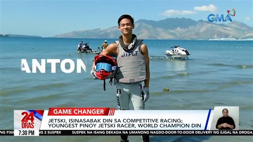 14K views · 129 reactions | Ngayong tag-init is waving, cool down muna tayo at kumasa sa challenging na water sport— ang jetski! Tara, let's change the game with world champion at youngest Filipino jetski racer, Anton Ignacio! | GMA News | Facebook