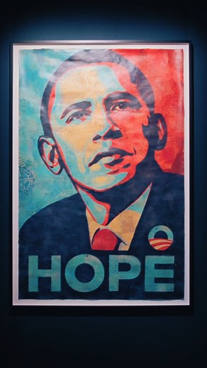 Fotografiska Berlin on Instagram: "Big shifts don’t always come from big institutions. Shepard Fairey’s ‘Hope’ poster, created during Barack Obama’s 2008 presidential campaign, became a defining symbol of a movement, showing how powerful change can emerge from people getting involved and raising their voices. For Shepard Fairey, it marked a turning point: a moment when his art moved from the streets into global consciousness. See his iconic poster in “Photo Synthesis” until 8 March, and find out